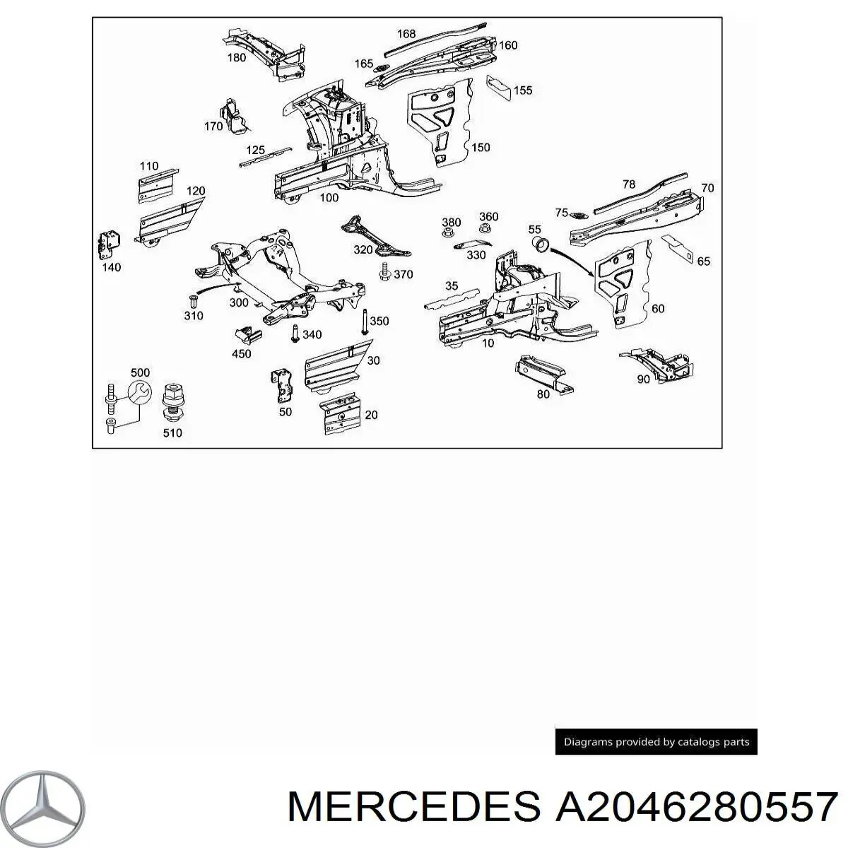 2046280957 Mercedes Подрамник передней подвески