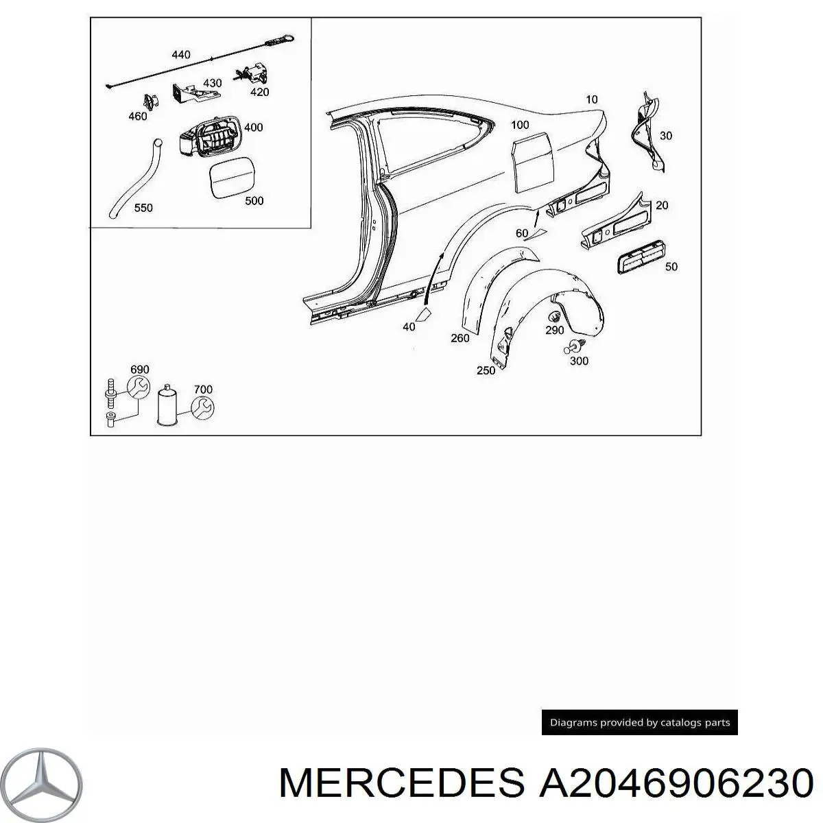 Подкрылок задний правый Autotechteile 1006936 цена, от 29.32 USD