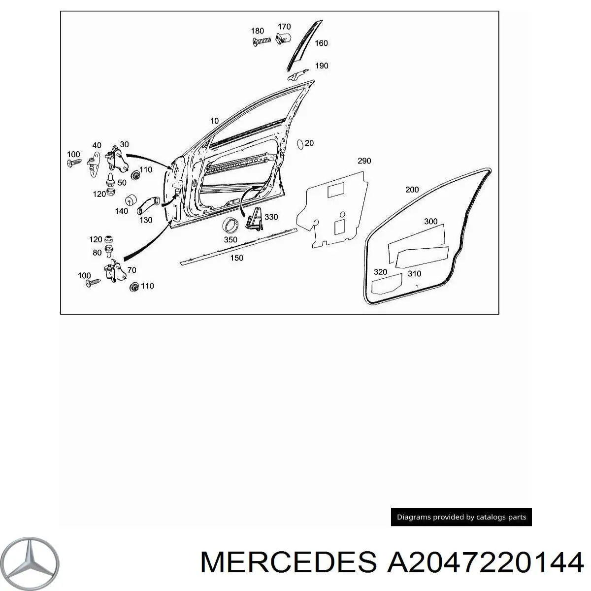 Петля водительской двери Mercedes A2047220144 цена, от 11.40 USD
