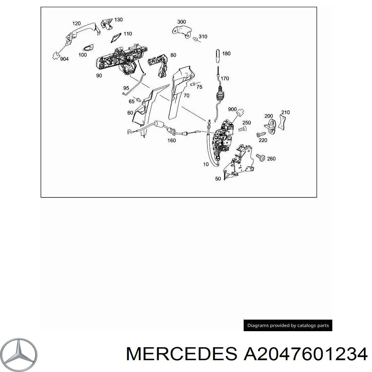 Держатель наружной ручки двери передней правой Mercedes A2127600634 цена, от 12.67 USD