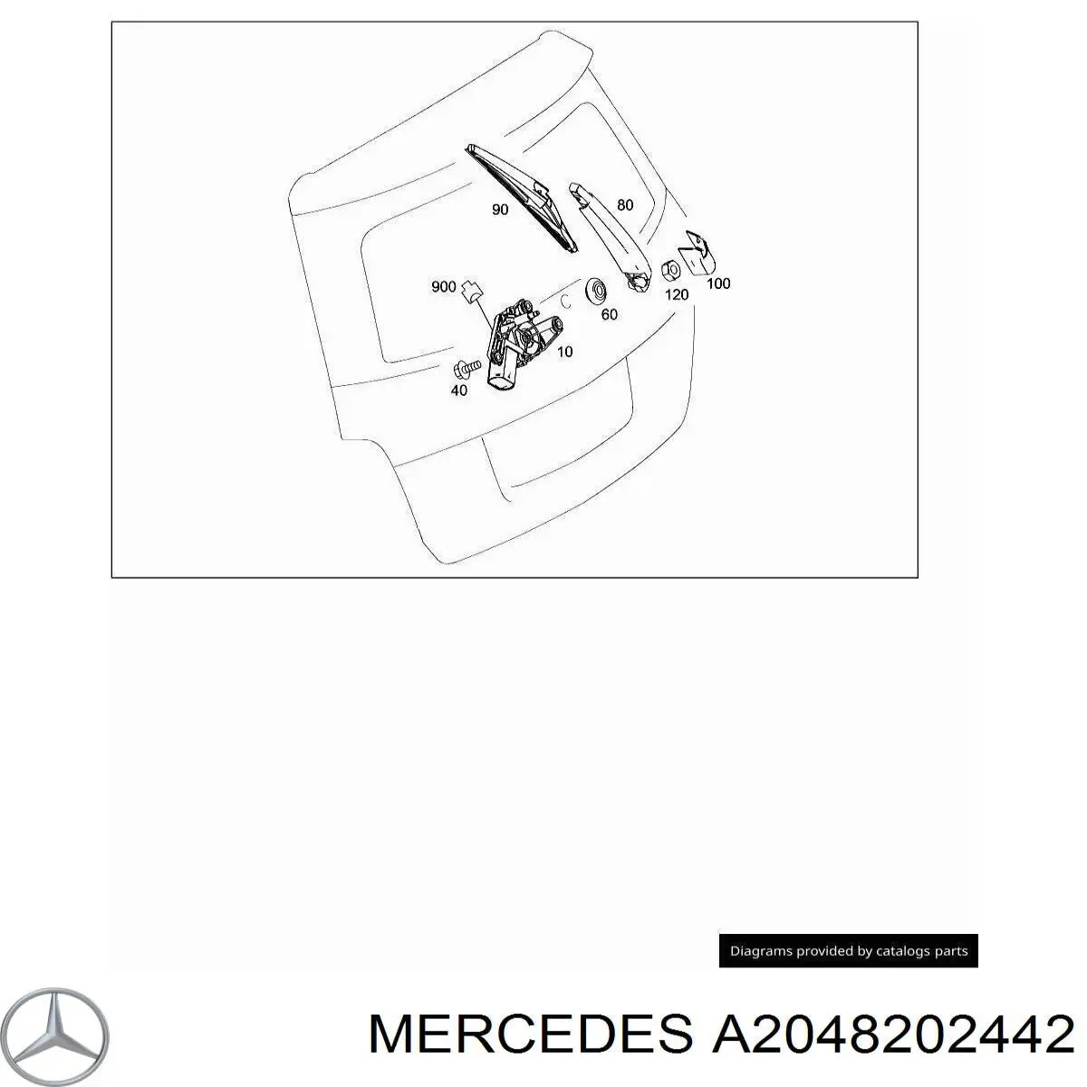 Стеклоочиститель двери задка Mercedes A2048202442 цена, от 50.79 USD