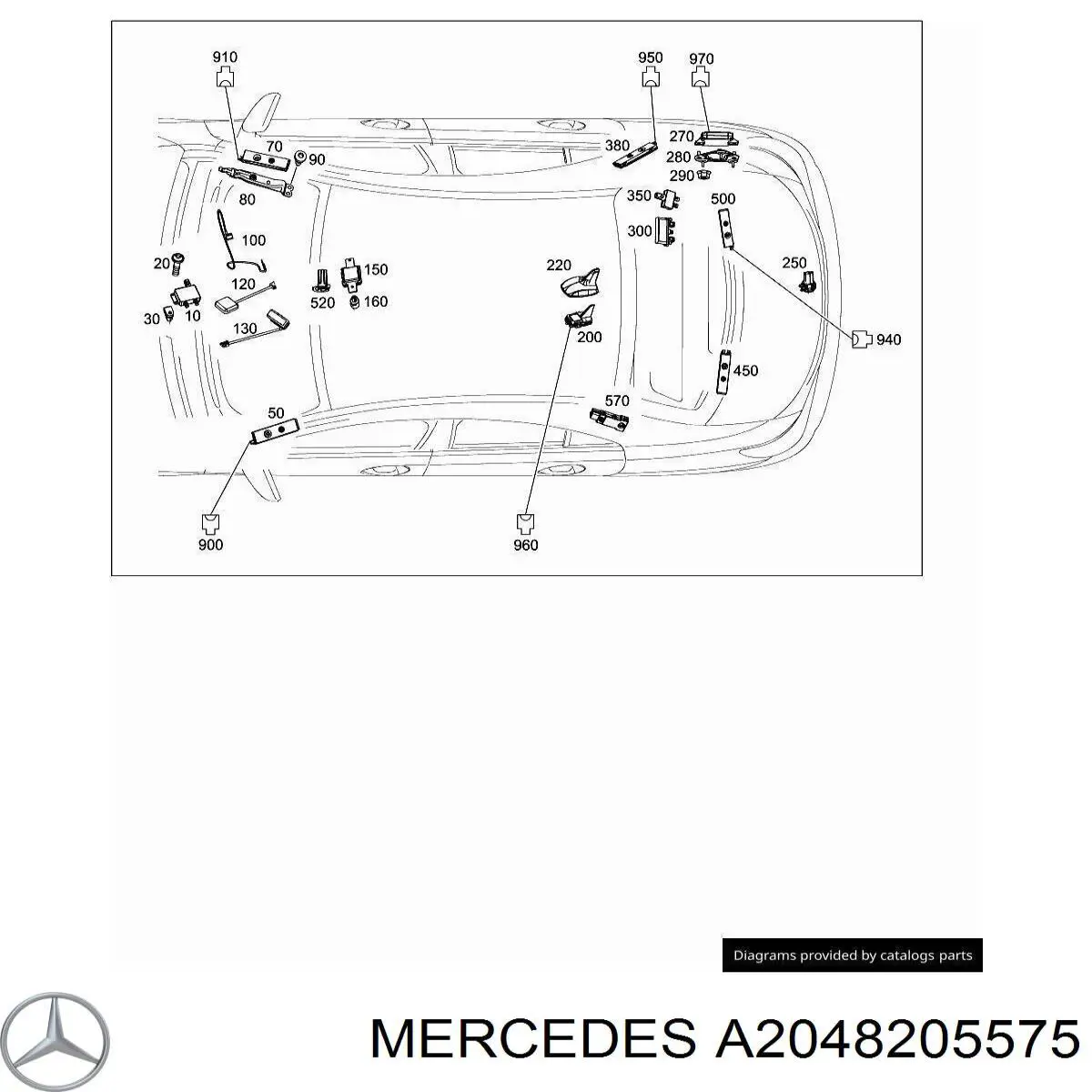 Купить A2048205575 Mercedes Антенна