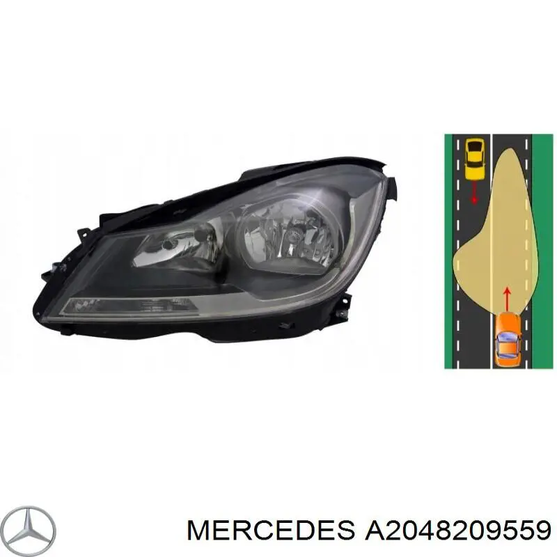 Купить A2048209559 Mercedes Фара левая передняя