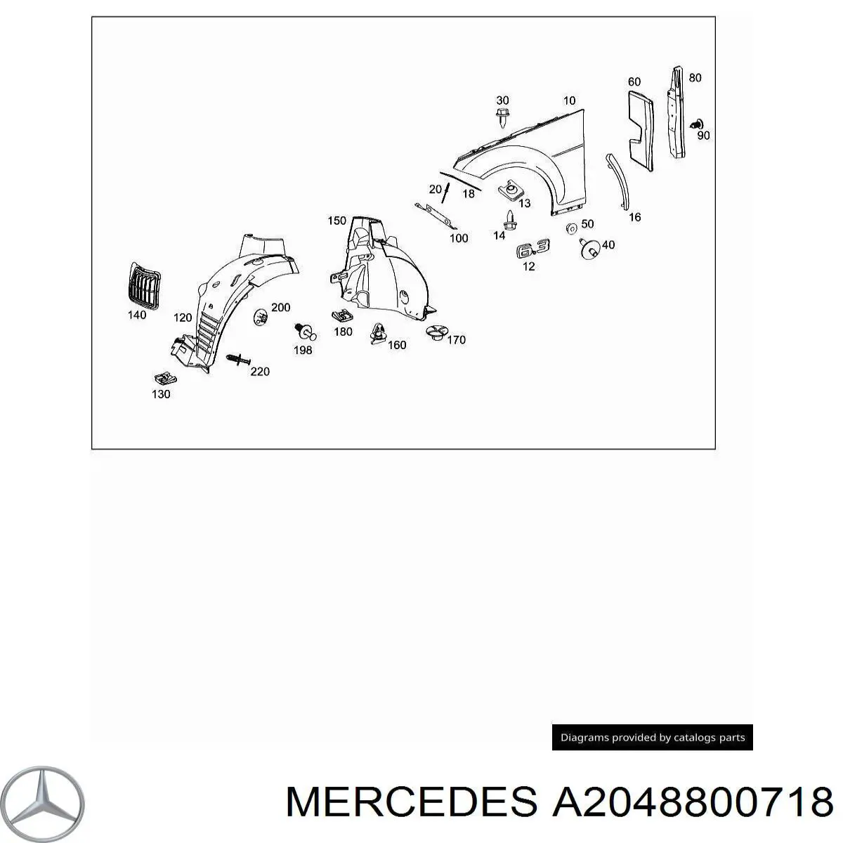 A2048800718 Mercedes крыло переднее левое