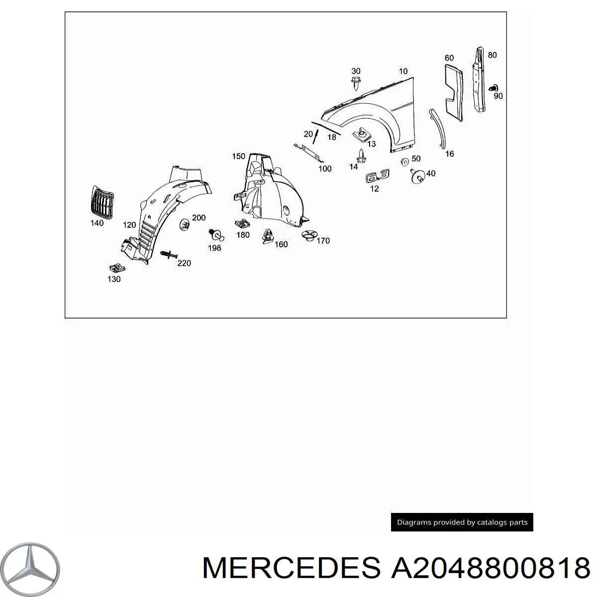 A2048800818 Mercedes Переднее правое крыло