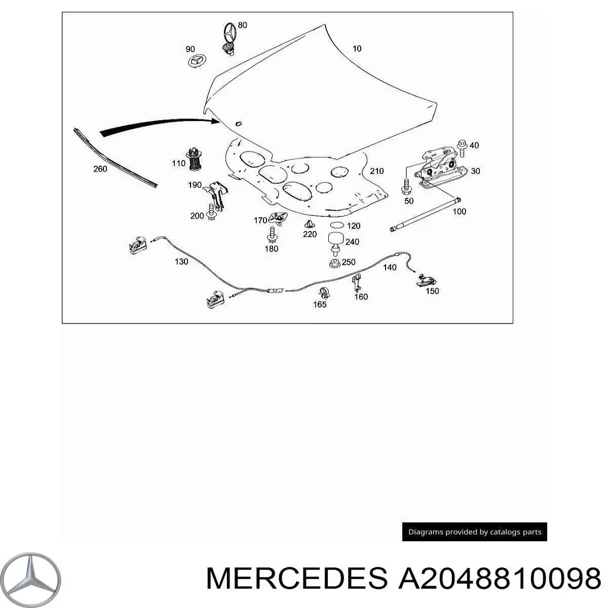  Mercedes A2048810098 цена, от 11.40 USD
