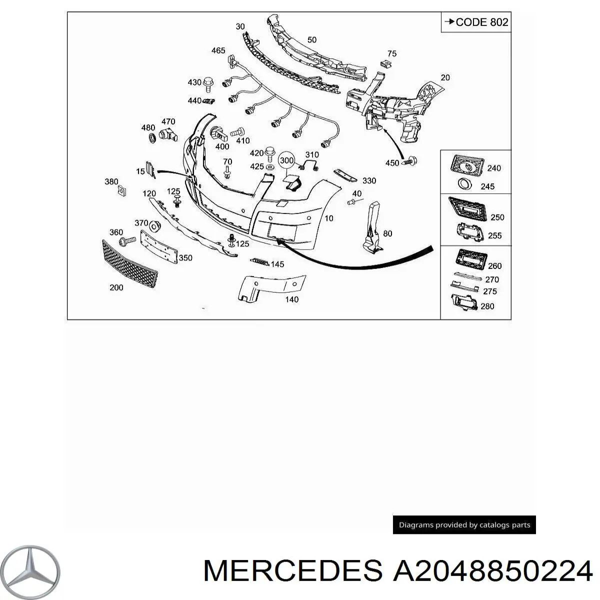 Заглушка буксировочного крюка в передний бампер Mercedes A20488502249775 цена, от 4.99 USD