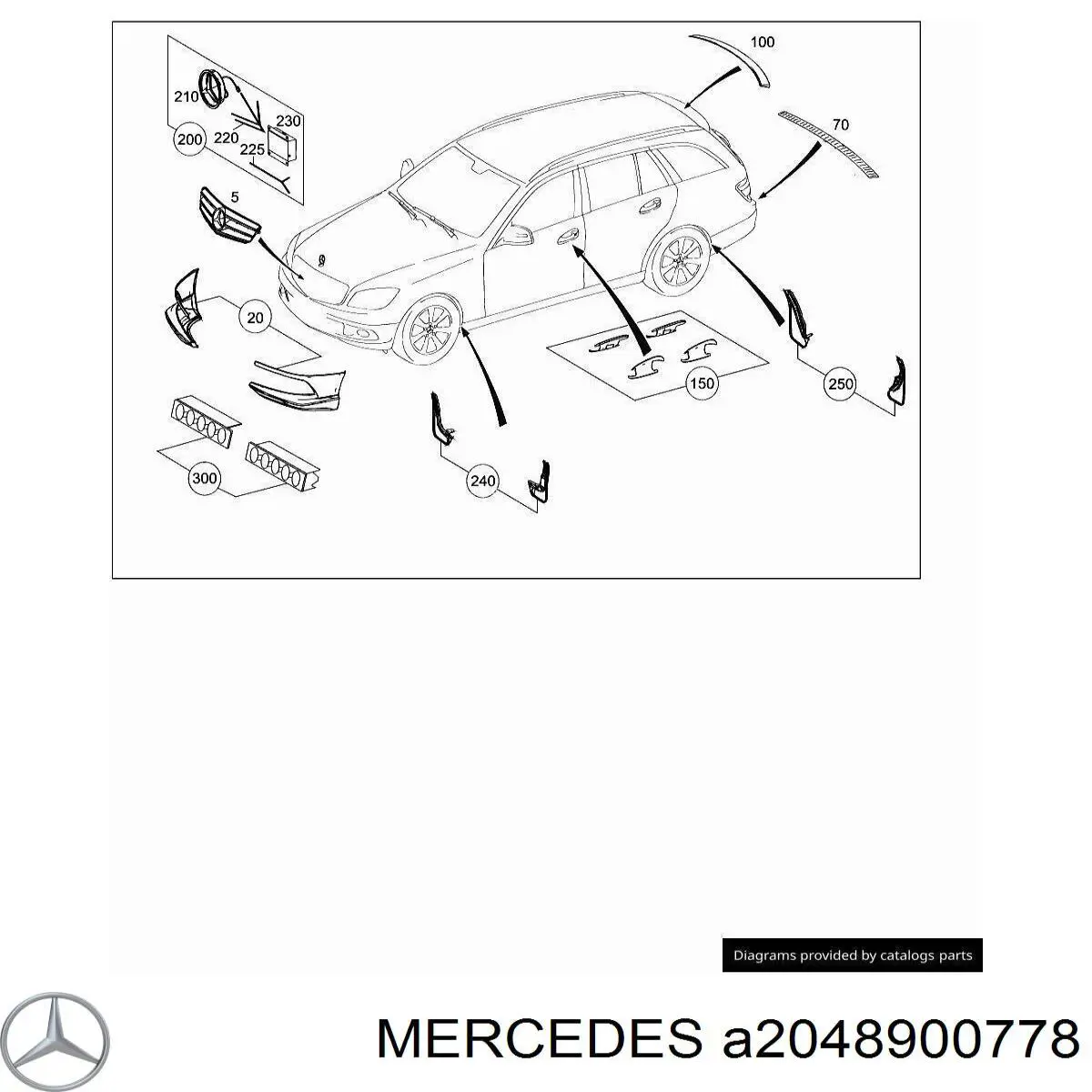 A2048900778 Mercedes Комплект передних брызговиков