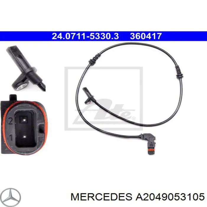 A2049053105 Mercedes sensor dianteiro de abs