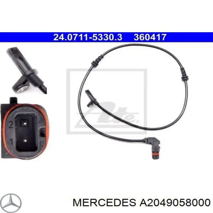 Датчик АБС (ABS) передний A2049058000 Mercedes