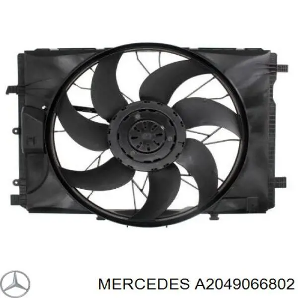 Купить A2049066802 Mercedes Диффузор вентилятора в сборе с мотором и крыльчаткой