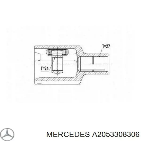 A2053308306 Mercedes полуось (привод передняя левая)