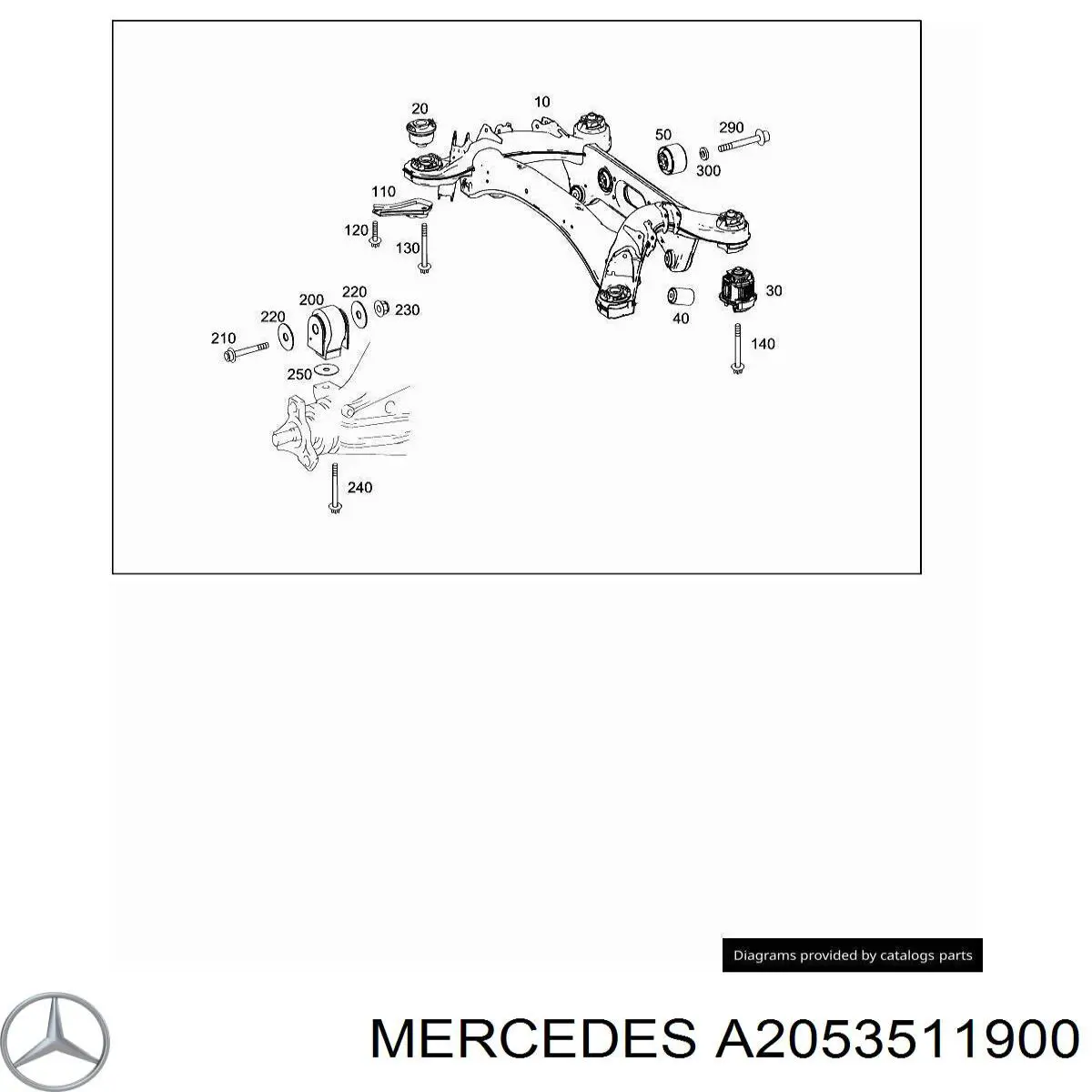 A2053511900 Mercedes сайлентблок задней балки (подрамника)
