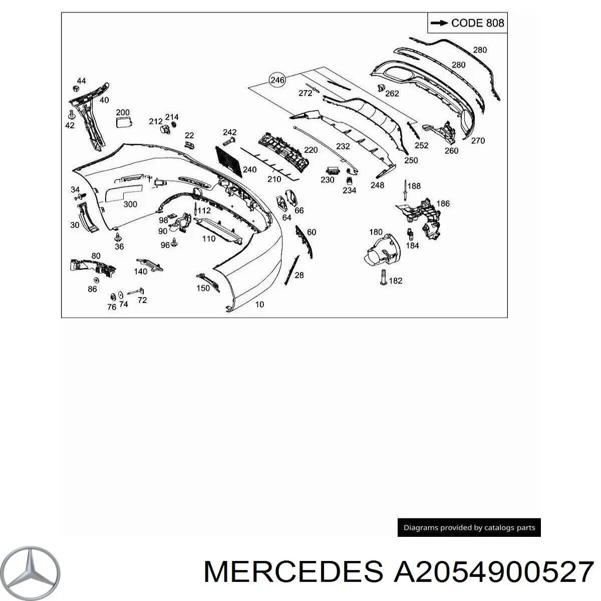 Купить A2054900527 Mercedes Насадка на глушитель