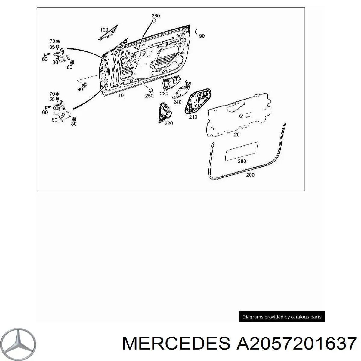 A2057201637 Mercedes Петля двери передней правой