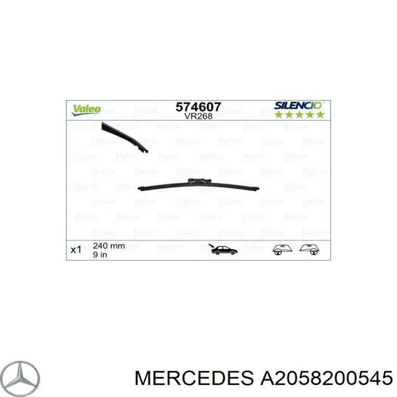 A2058200545 Mercedes limpa-pára-brisas de vidro traseiro