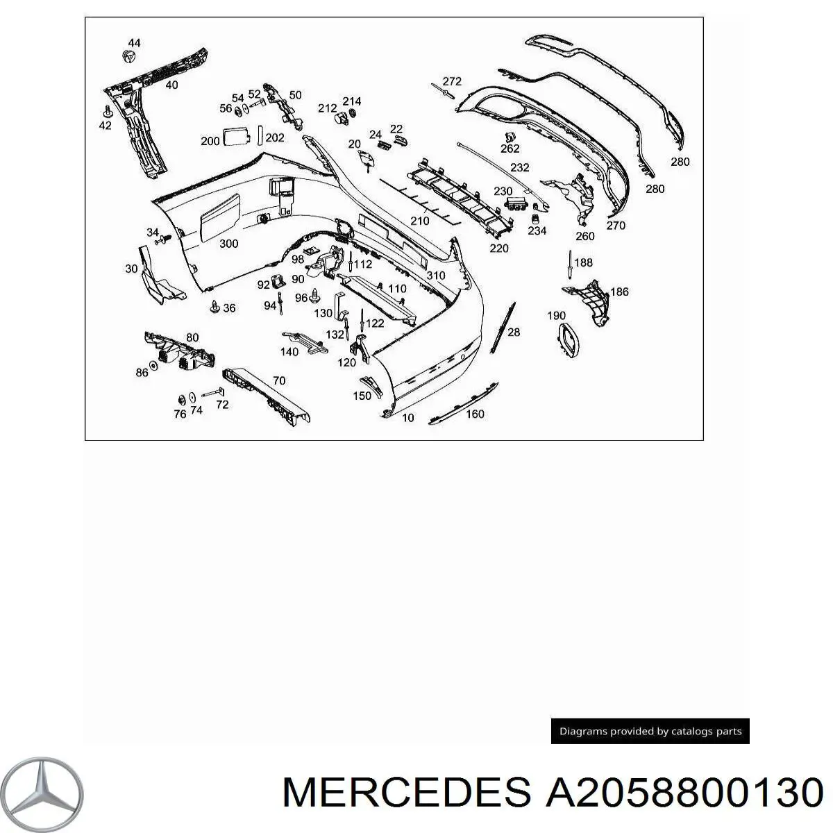 Направляющая заднего бампера левая Mercedes 2058801702 цена, от 18.45 USD