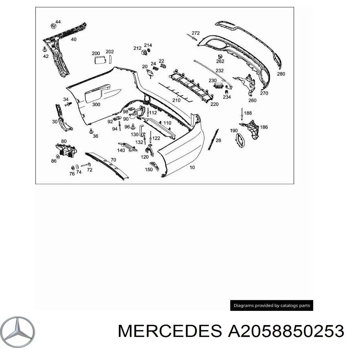 A2058850253 Mercedes Решетка бампера переднего левая