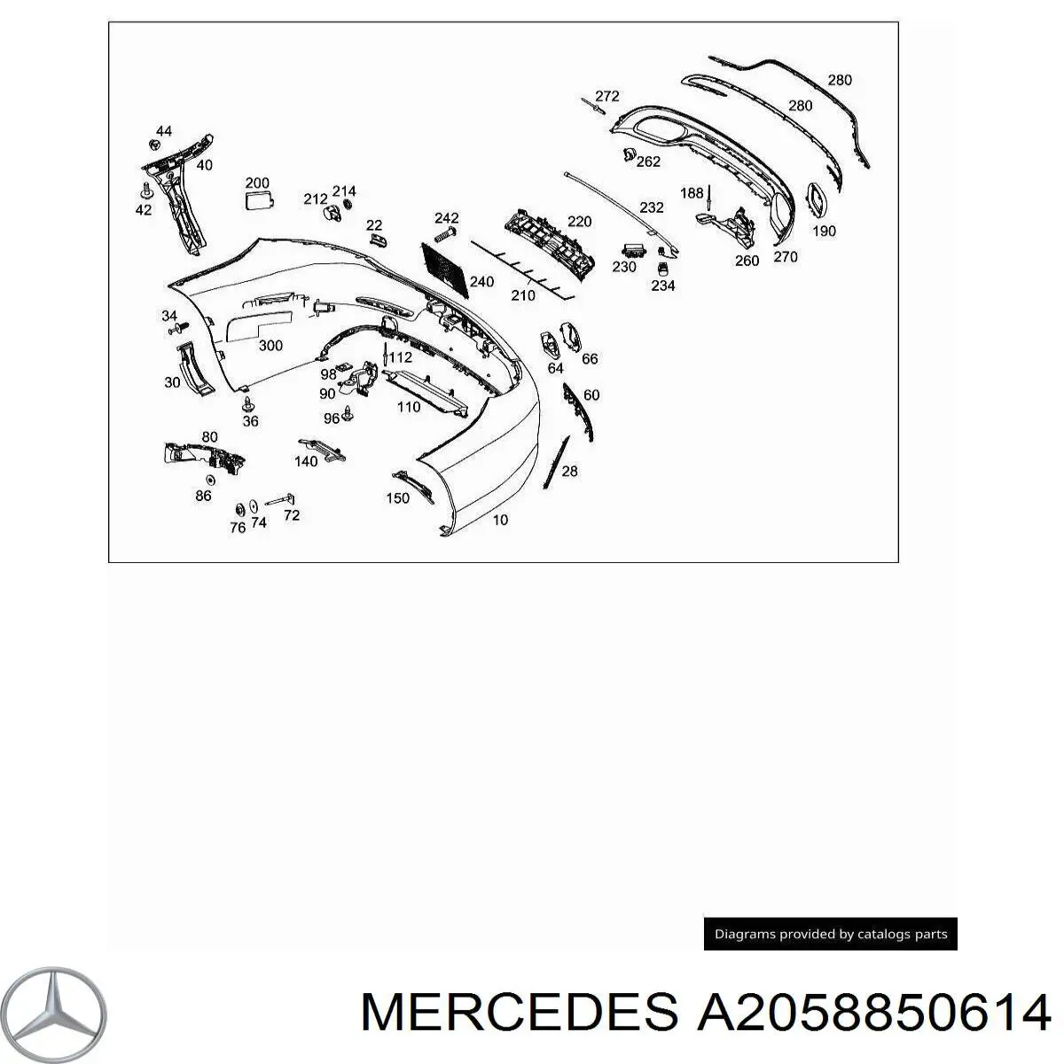  Mercedes A2058850614 цена, от 38.01 USD