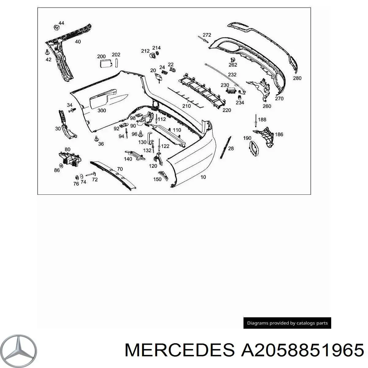 A2058851965 Mercedes Левое крепление заднего бампера