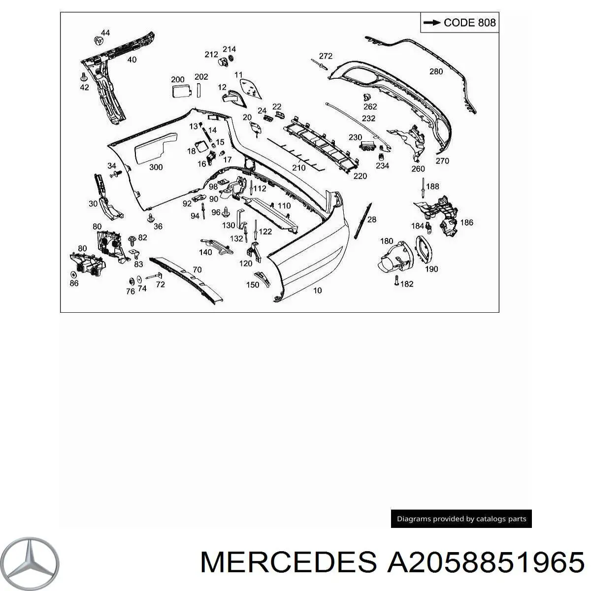 Крепление бамера левое Mercedes A2058851965 цена, от 12.67 USD