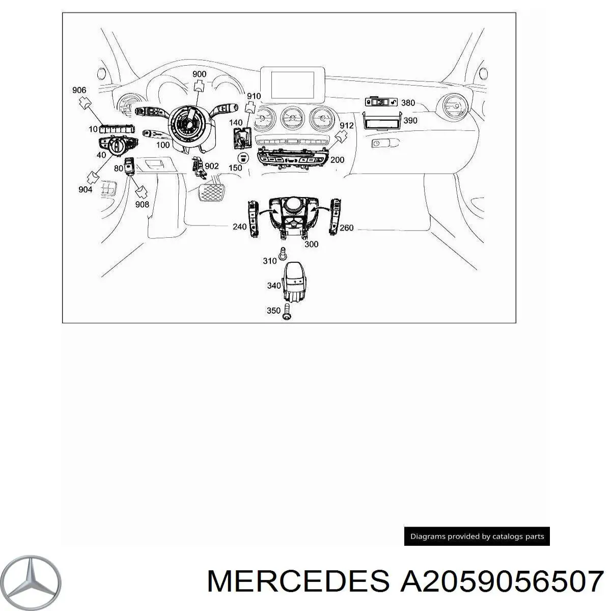 Блок кнопок центральной консоли Mercedes A2059056507 цена, от 50.68 USD