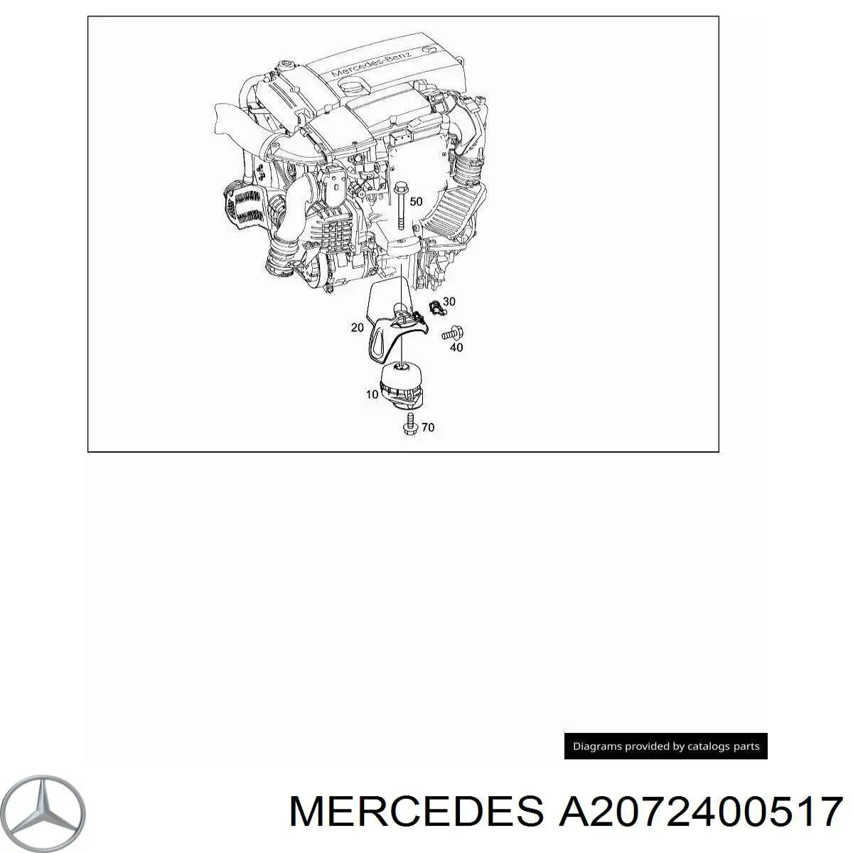 A2072400517 Mercedes подушка (опора двигателя передняя)