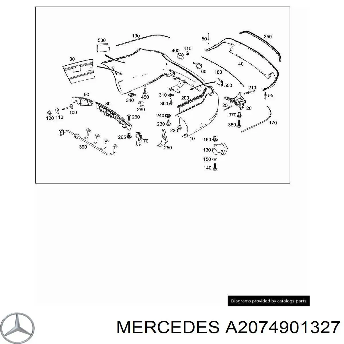 Насадка на глушитель Mercedes A2074901927 цена, от 571.25 USD