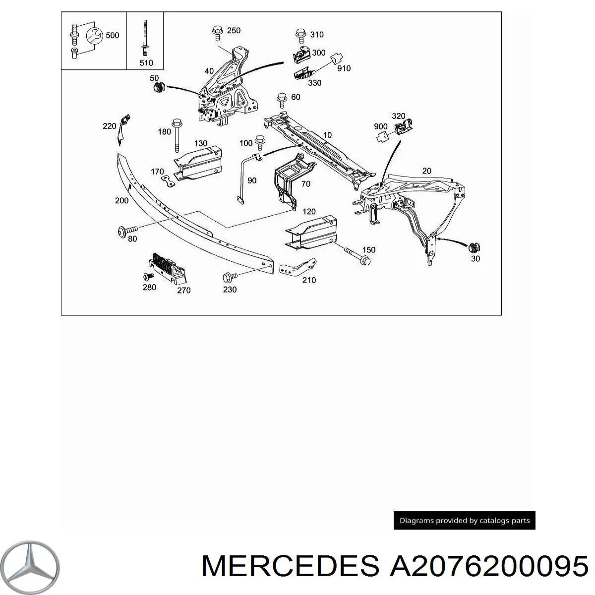 Кронштейн усилителя переднего бампера Mercedes A2076200095 цена, от 23.07 USD