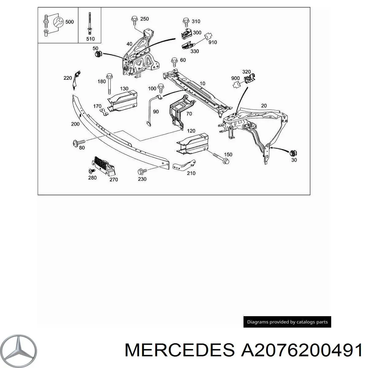 A2076202000 Mercedes Рамка радиатора правая