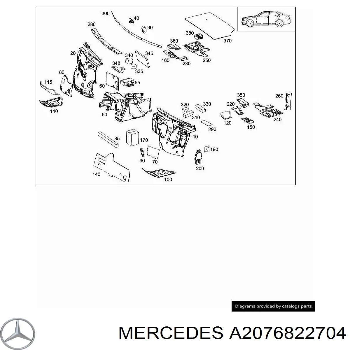  Mercedes A2076822704 цена, от 2.93 USD