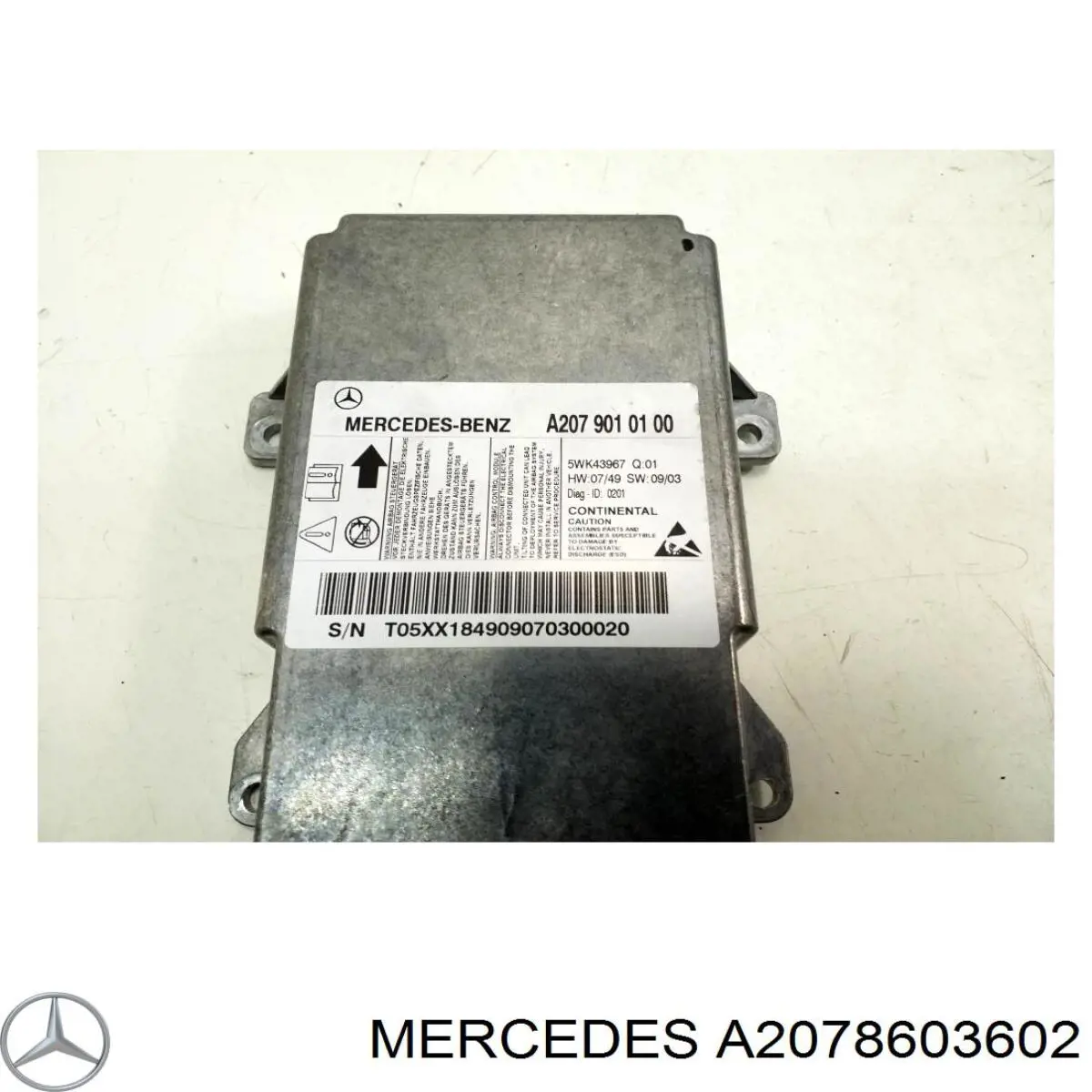 2078603602 Mercedes Подушка безопасности водителя