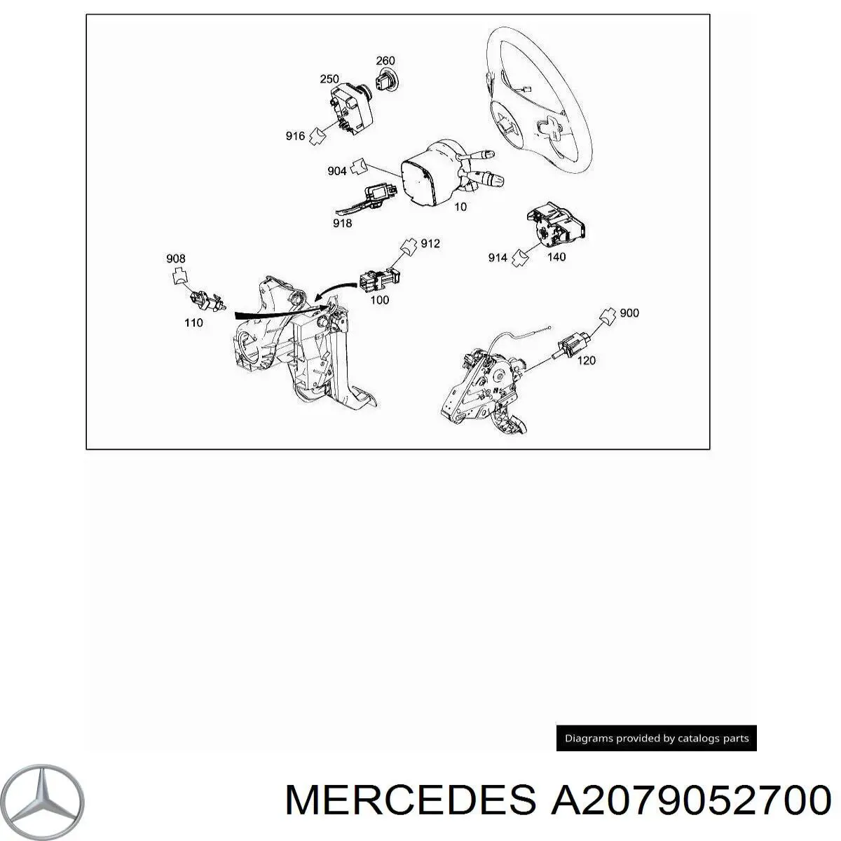 Fecho de ignição para Mercedes C (W204)