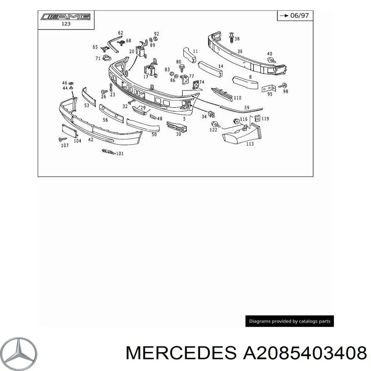 Кабель/провод парктроника бампера, переднего на Mercedes C (S202)