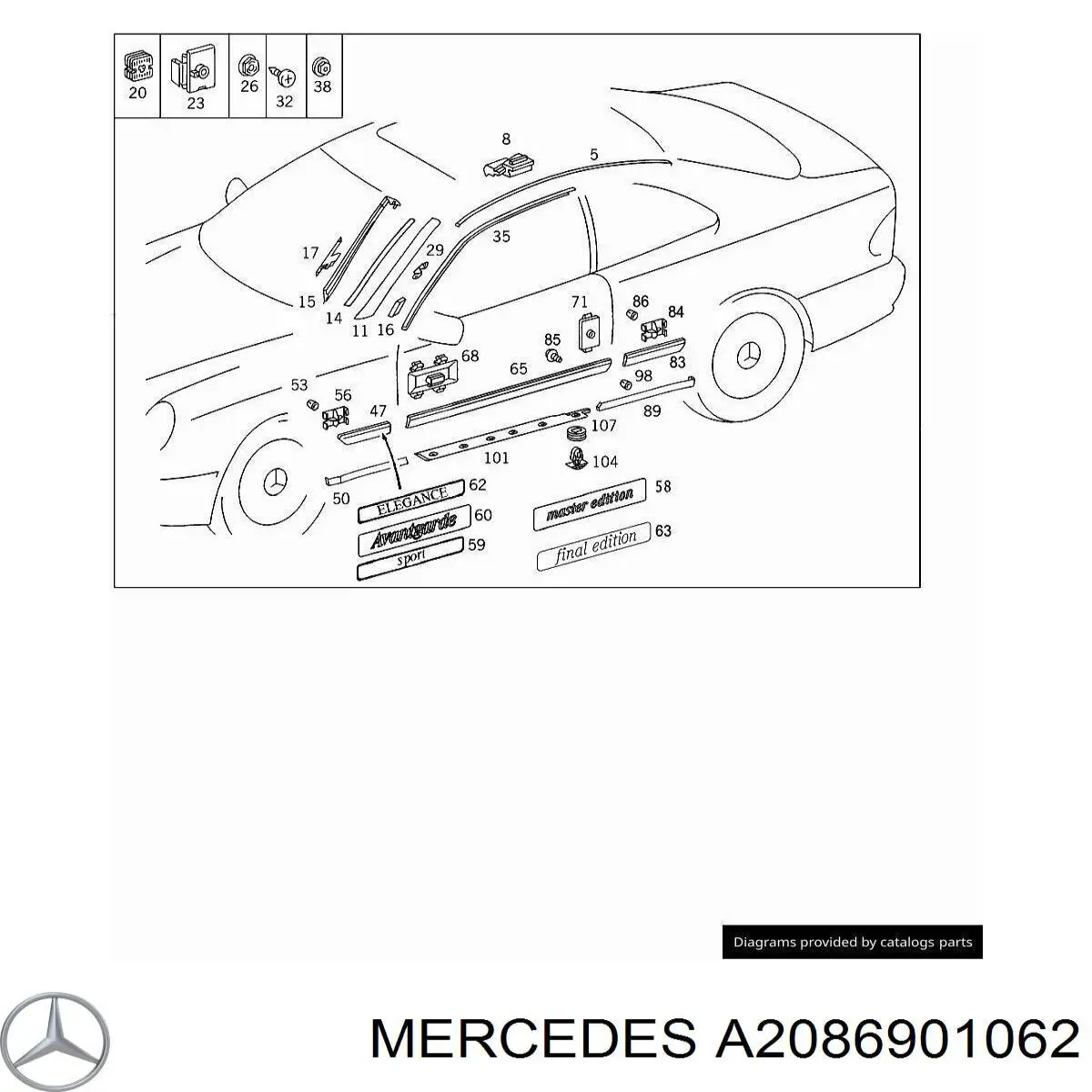 A2086901062 Mercedes Накладка (молдинг) порога наружная задняя правая