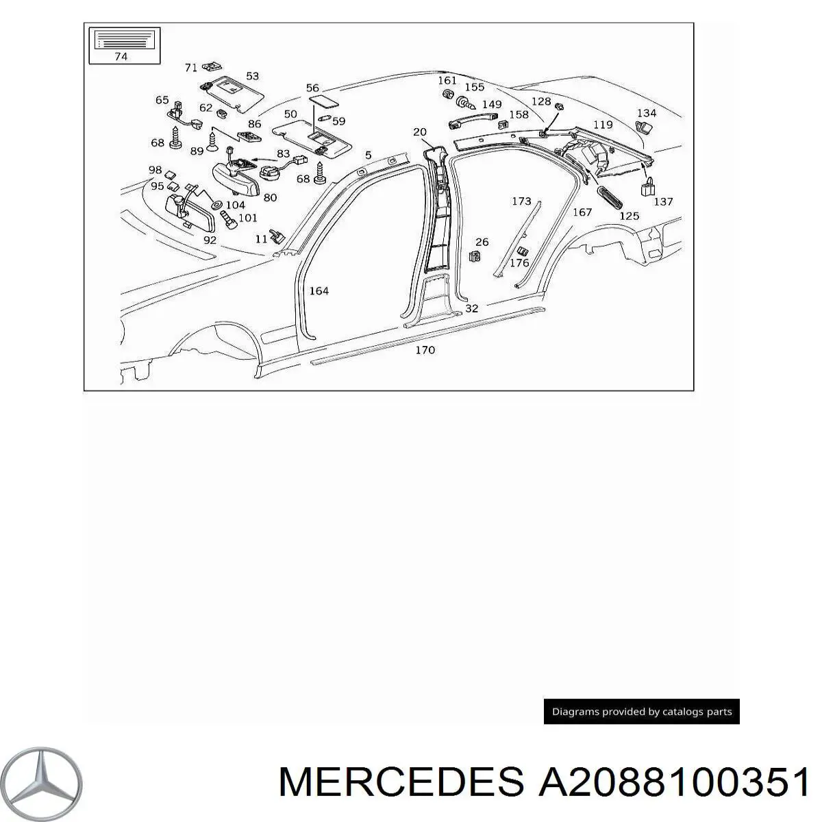 Mercedes A2088100351 цена, от 2.83 USD