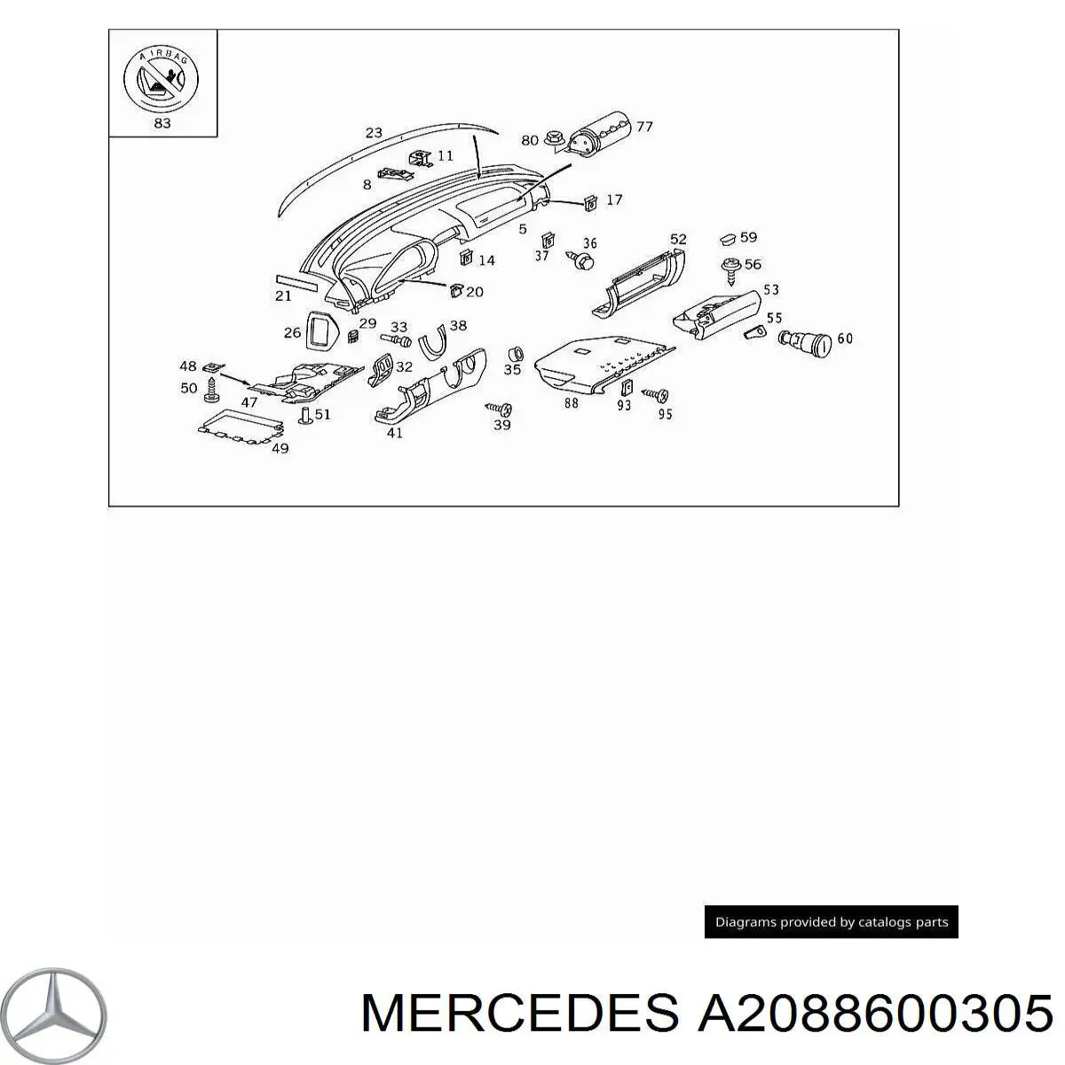 Подушка безопасности боковая на Mercedes CLK-Class (C208)