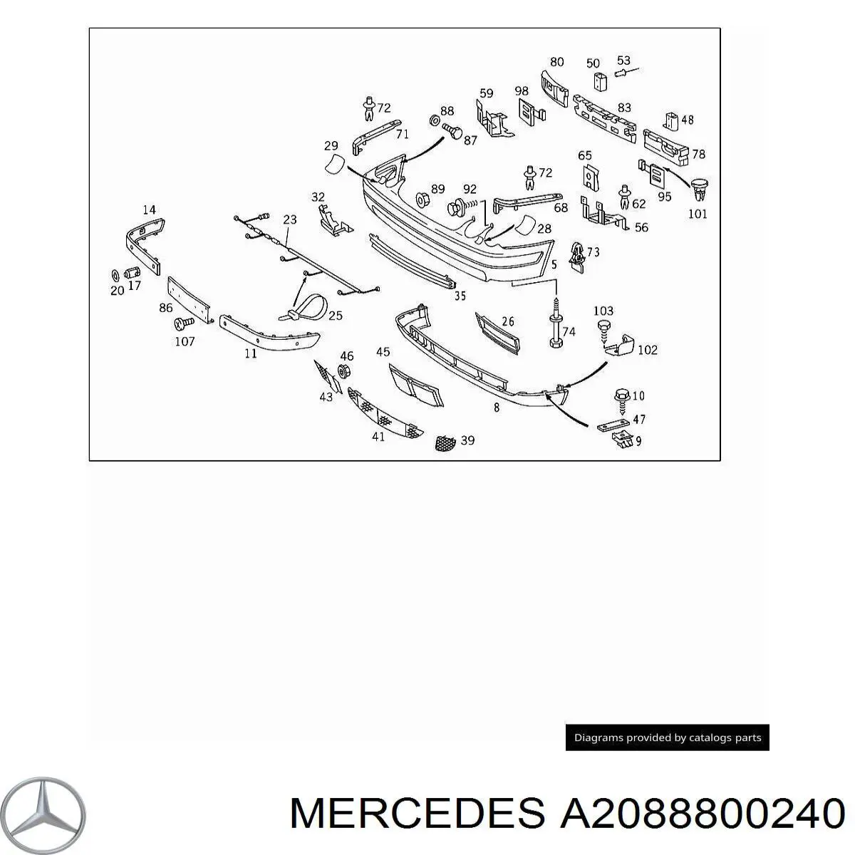 2088800240 Mercedes передний бампер
