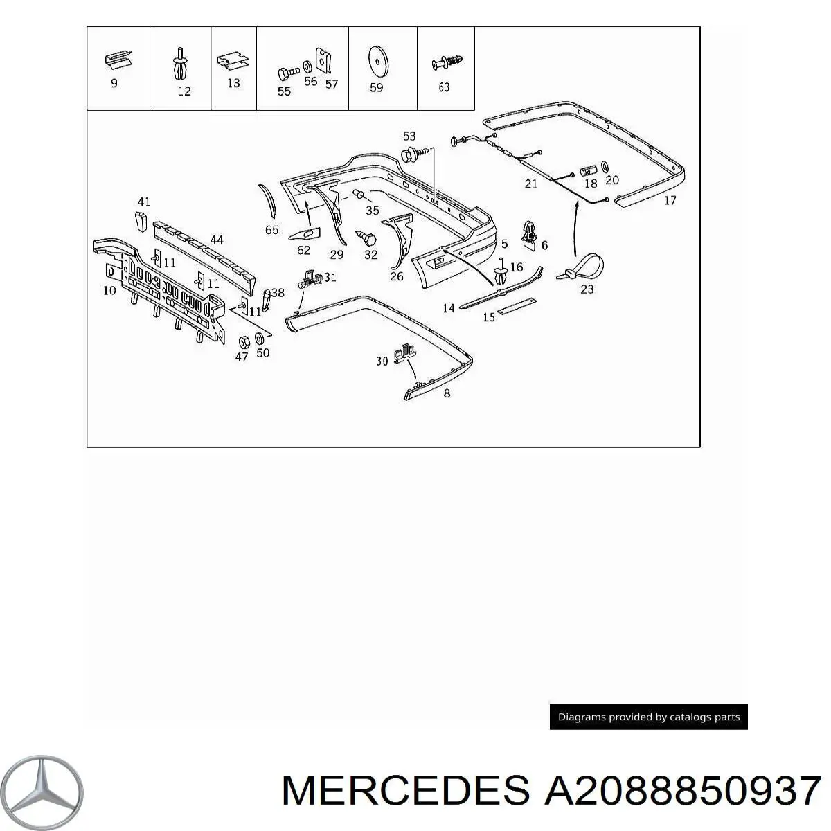 A2088850937 Mercedes Наполнитель заднего бампера