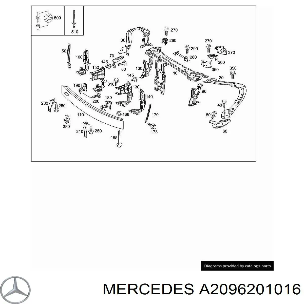Суппорт радиатора правый / монтажная панель крепления фар Mercedes A2096201016 цена, от 33.69 USD