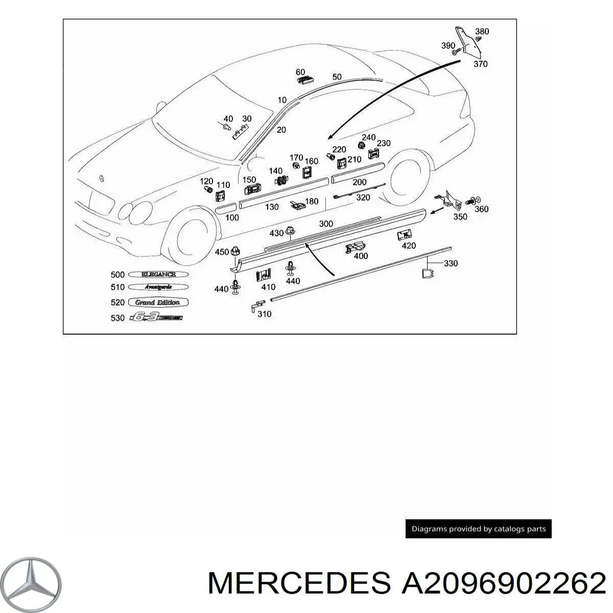  Mercedes A2096902262 цена, от 6.33 USD