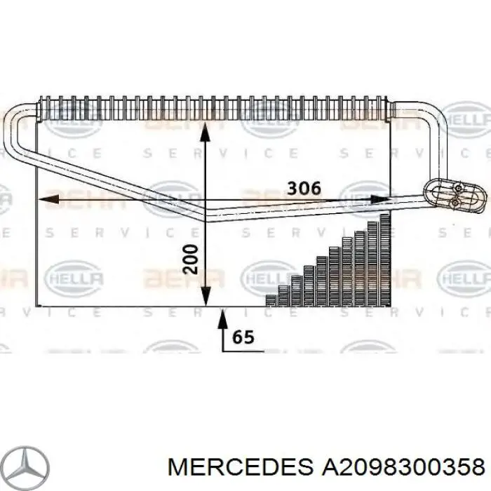 A2098300358 Mercedes испаритель кондиционера
