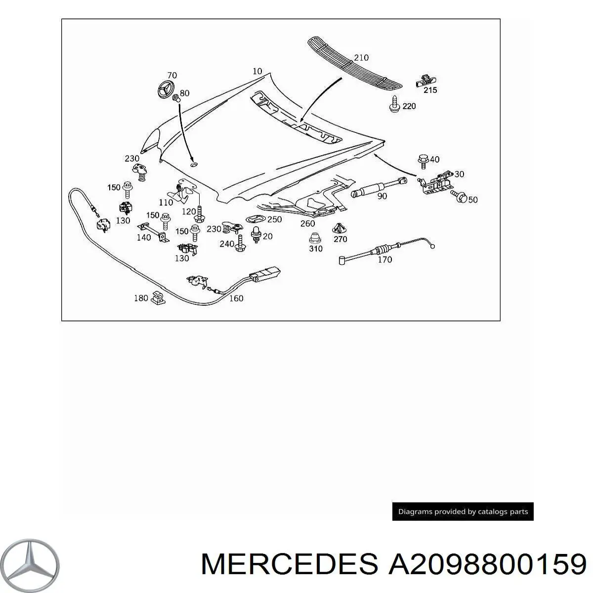  Mercedes A2098800159 цена, от 19.00 USD