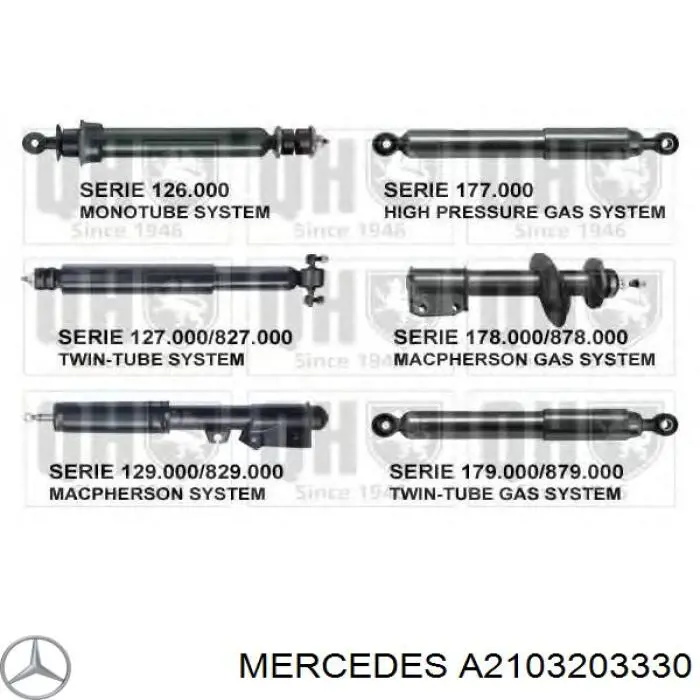 Купить A2103203330 Mercedes Амортизатор передней подвески
