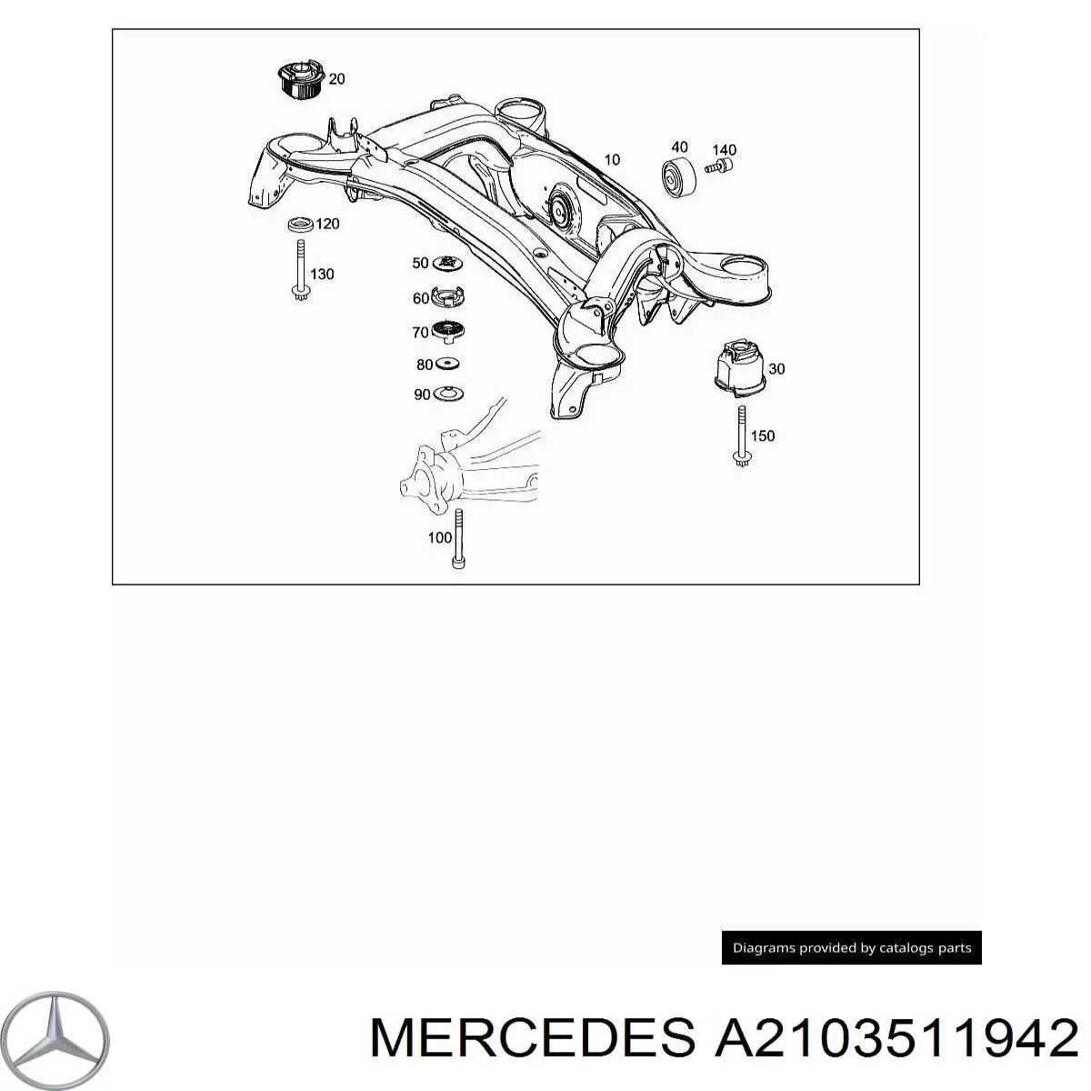 Купить A2103511942 Mercedes Сайлентблок задней балки