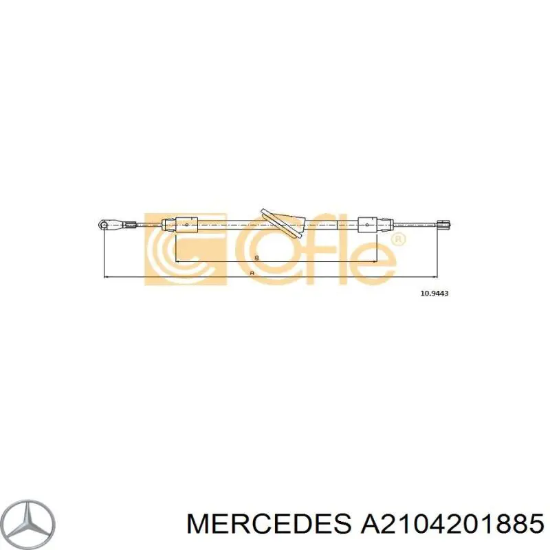 Трос ручного тормоза передний Mercedes A2104201885 цена, от 11.52 USD