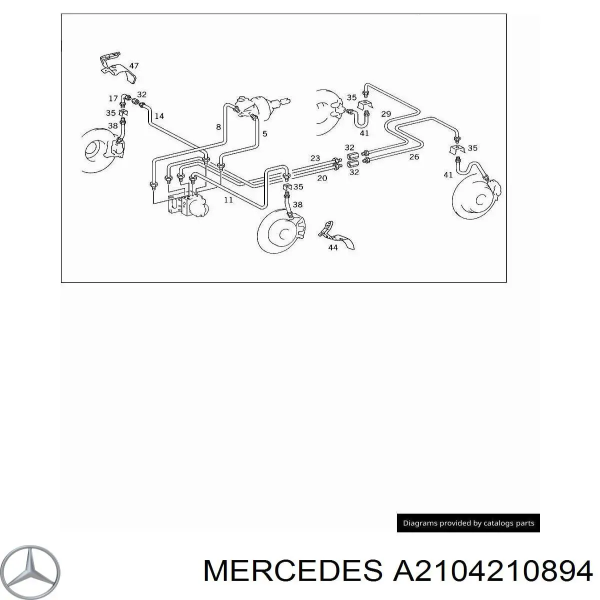Скоба тормозной трубки Mercedes 2104210894 цена, от 1.27 USD