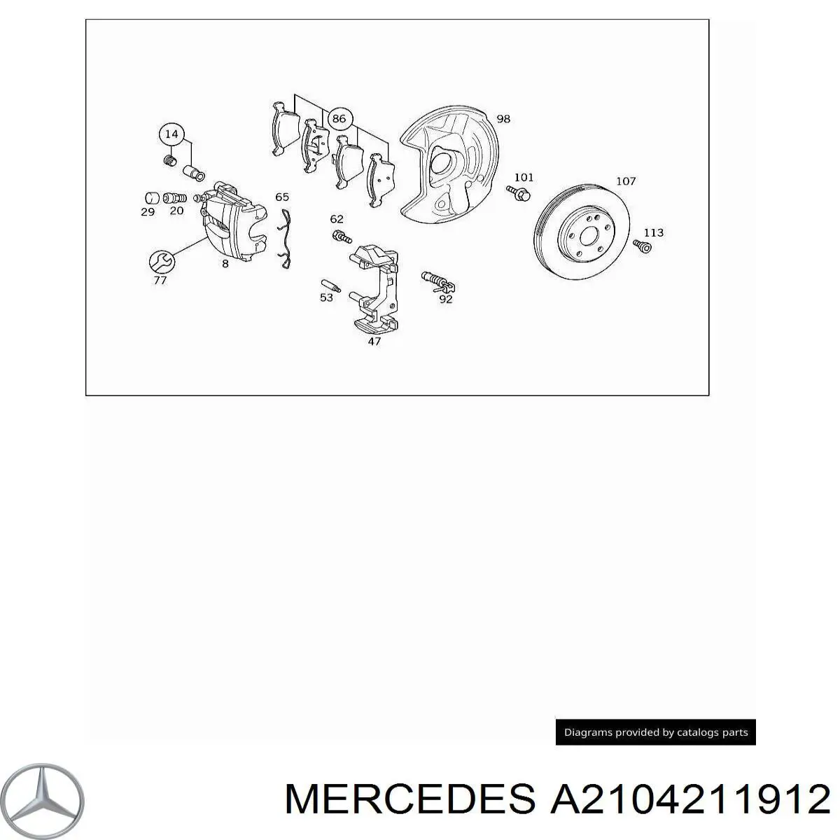 A2104211912 Mercedes диск тормозной передний