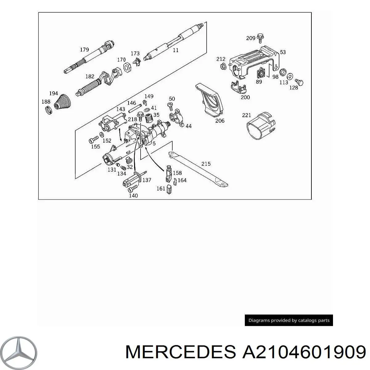 A2104601909 Mercedes Вал рулевой колонки, нижний