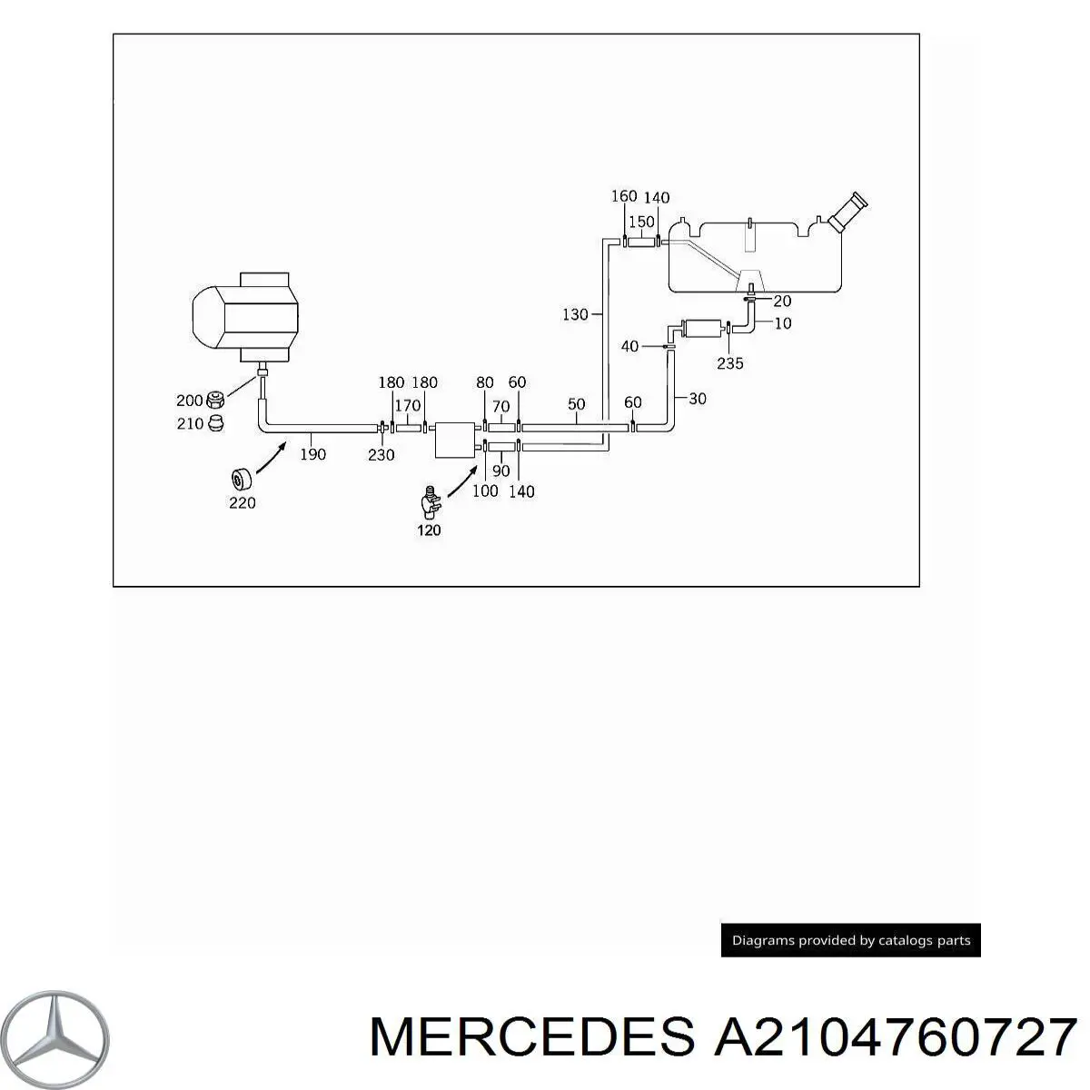 2104760727 Mercedes mangueira universal de combustível